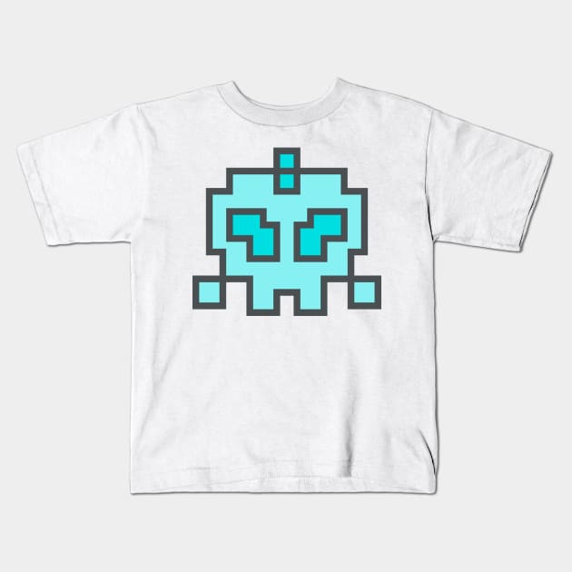 Alien pixel Kids T-Shirt by Pavlushkaaa